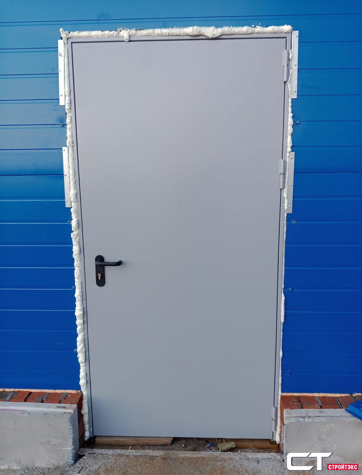 Дверь противопожарная металлическая EIS60 однопольная с фрамугой глухая